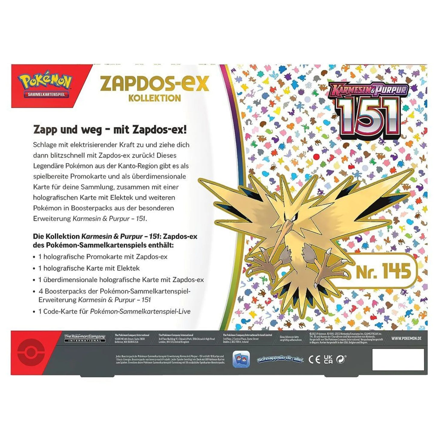 Pokémon - Ex Kollektion Karmesin & Purpur 151 Zapdos - DE