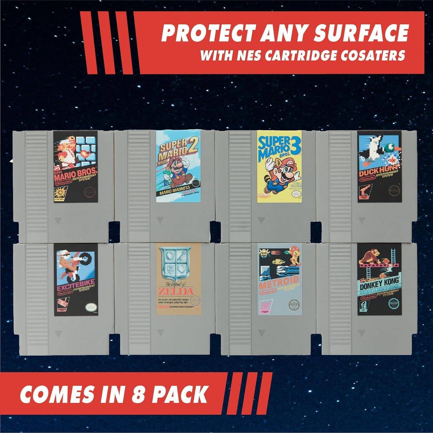 Nintendo - Untersetzer NES Spiele