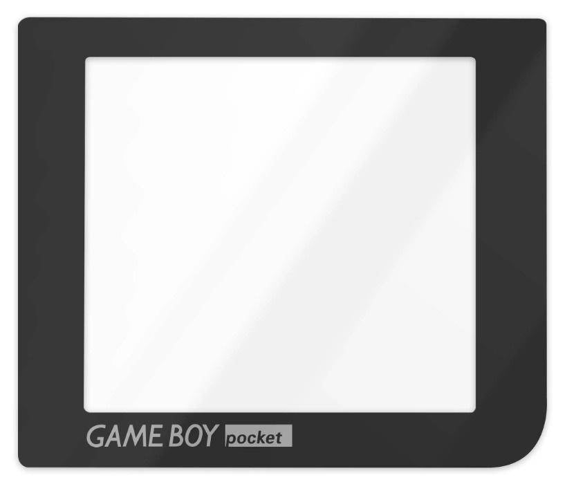 Game Boy Pocket - Display Scheibe ohne LED Loch - Schwarz - Plastik (Dritthersteller)