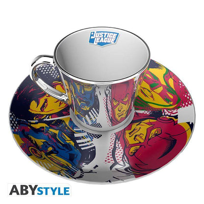 DC - Spiegeltasse & Teller-Set Justice League