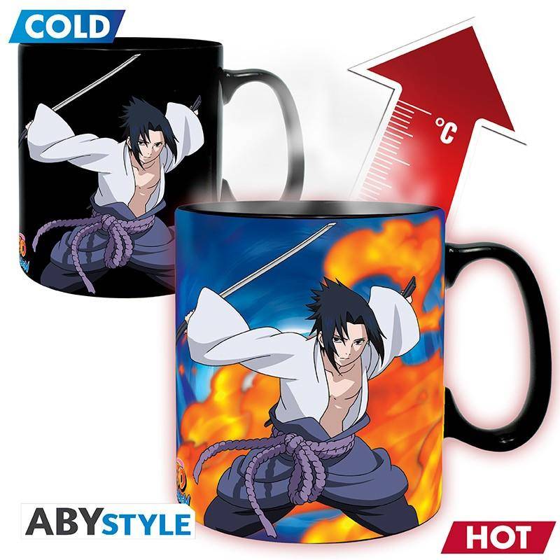 Naruto - Geschenkset Uchiha - Tasse mit Thermoeffekt & Untersetzer