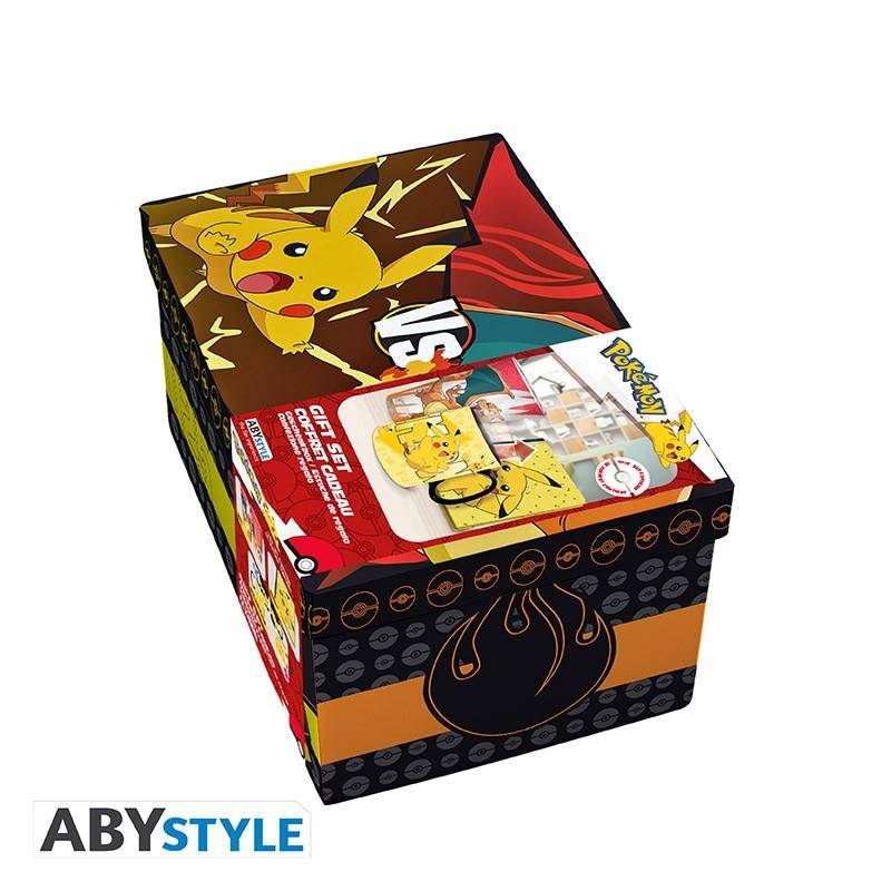 Pokémon - Geschenkset Pikachu & Glurak - Glas, Wärmewechsel Tasse & Notizbuch