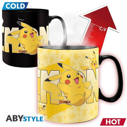 Pokémon - Geschenkset Pikachu & Glurak - Glas, Wärmewechsel Tasse & Notizbuch