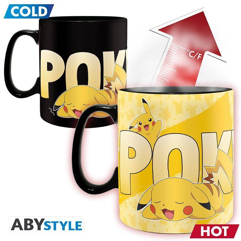 Pokémon - Geschenkset Pikachu & Glurak - Glas, Wärmewechsel Tasse & Notizbuch