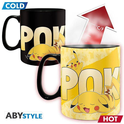 Pokémon - Geschenkset Pikachu & Glurak - Glas, Wärmewechsel Tasse & Notizbuch
