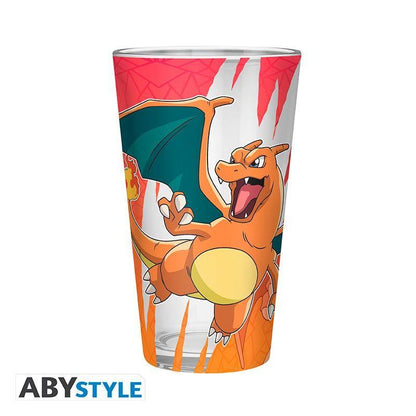 Pokémon - Geschenkset Pikachu & Glurak - Glas, Wärmewechsel Tasse & Notizbuch