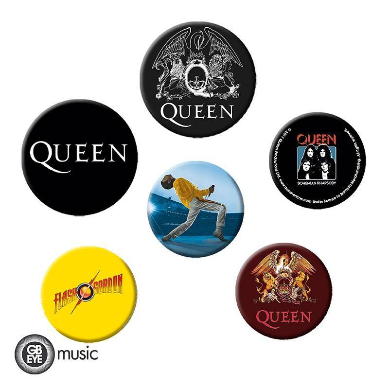 Queen - Geschenkset Band - Tasse mit Thermoeffekt, Acryl Aufsteller & Buttons