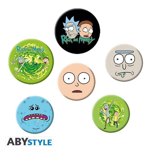 Rick and Morty - Button Set Gesichter