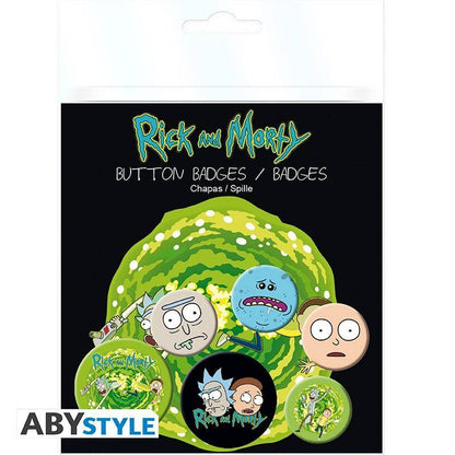 Rick and Morty - Button Set Gesichter