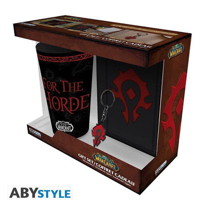 World of Warcraft - Geschenkset Horde - Glas, Schlüsselanhänger & Notizbuch