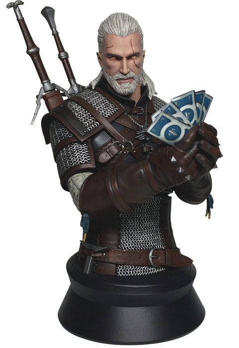 The Witcher - Büste Geralt mit Gwent Karten - 23 cm