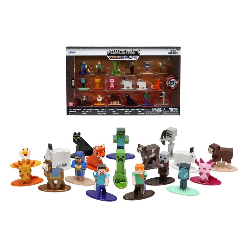 Minecraft - Nano Metalfigs Minifiguren Set Caves & Cliffs - 4 cm