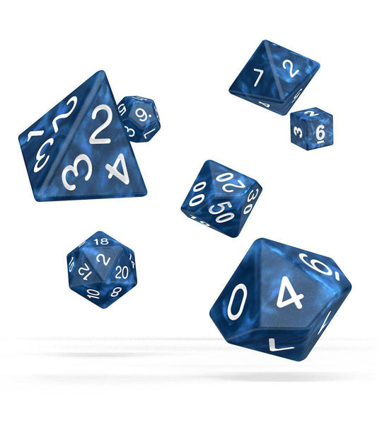 Oakie Doakie Dice - RPG Würfel Set Marmor Blau - 7