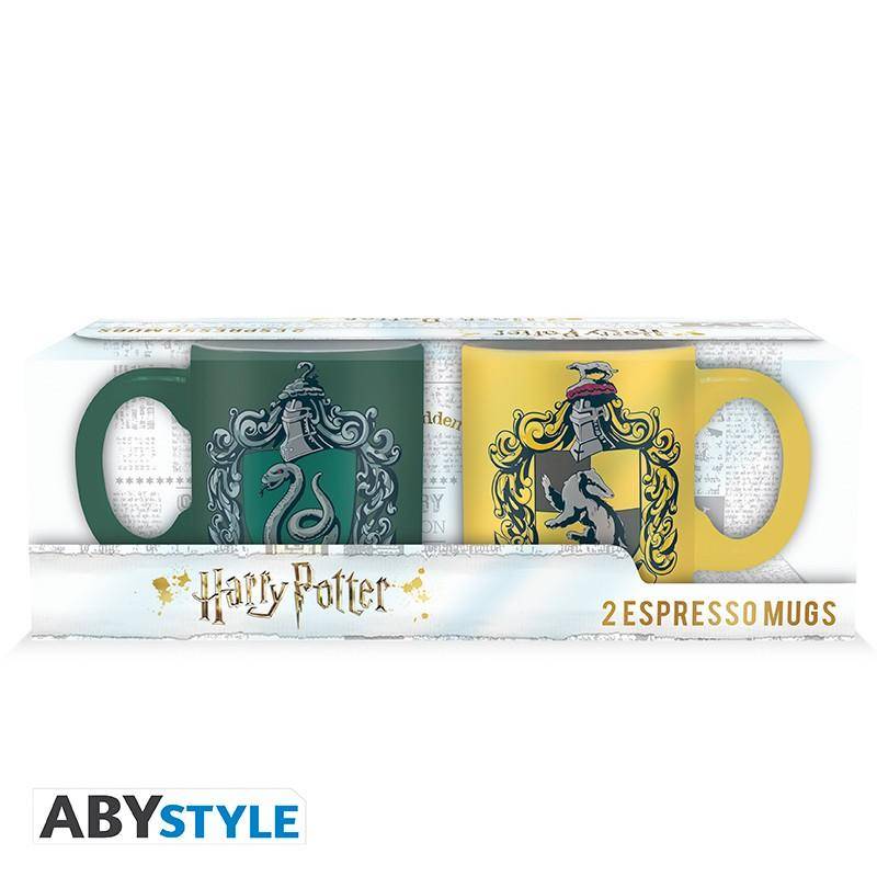 Harry Potter 2 Espressotassen Slytherin und Hufflepuff Set