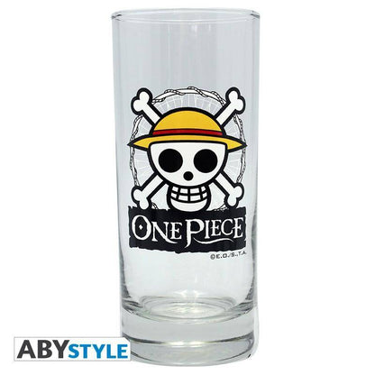 One Piece - Pck Glas 29cl + Schlüsselanhänger + Mini Tasse "Skull Luffy"