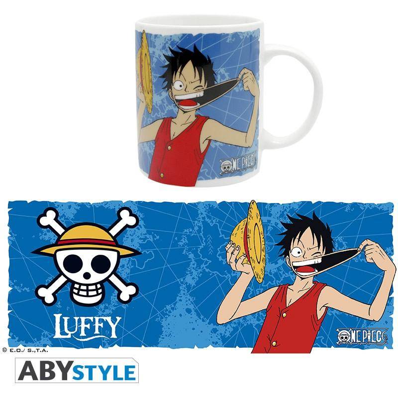 One Piece - Tasse - 320 ml - Luffy & Emblem - porcl. mit Box