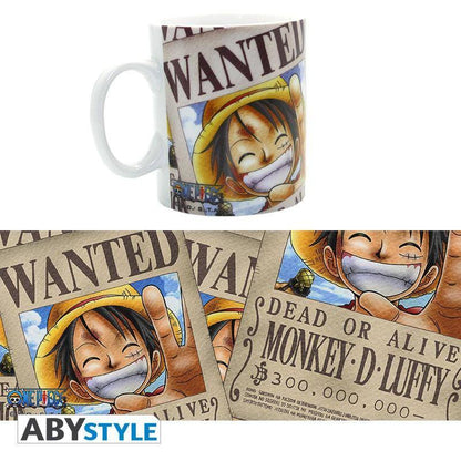One Piece - Tasse - 460 ml - Luffy Wanted - porcl. mit Box