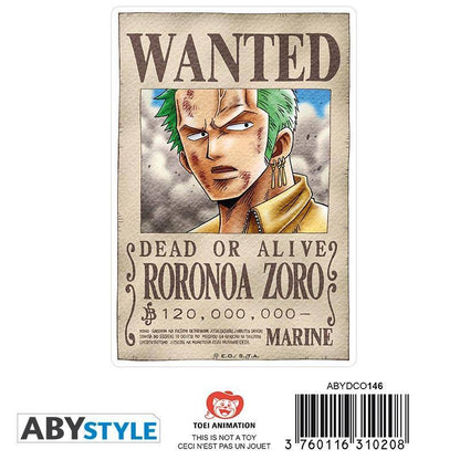 One Piece - Sticker - 16x11cm/ 2 Bögen - Wanted Luffy/ Zoro