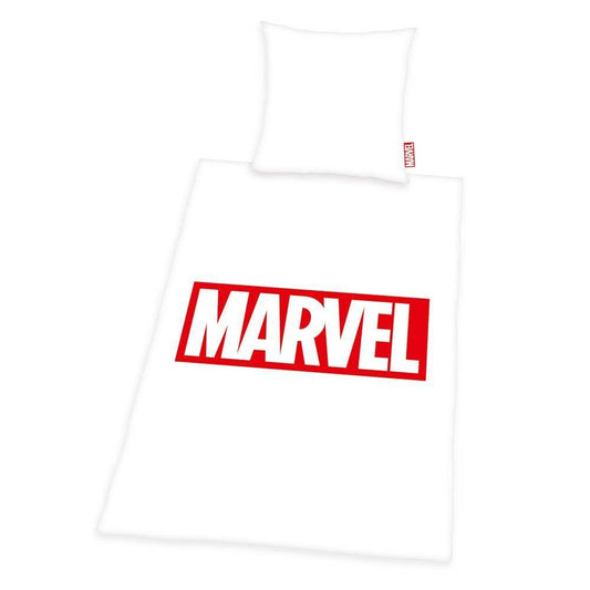 Marvel Comics Bettwäsche Logo Weiß 135 x 200 cm / 80 x 80 cm