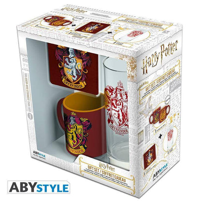 Harry Potter Packung Gryffindor Glas + Untersetzer + Espresso Tasse