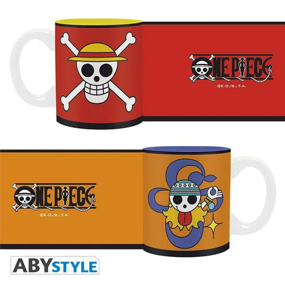 One Piece 2 espresso Tassen Luffy & Nami Embleme Set