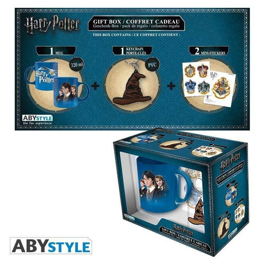 Harry Potter - Geschenkset - Tasse, Schlüsselanhänger & Aufkleber