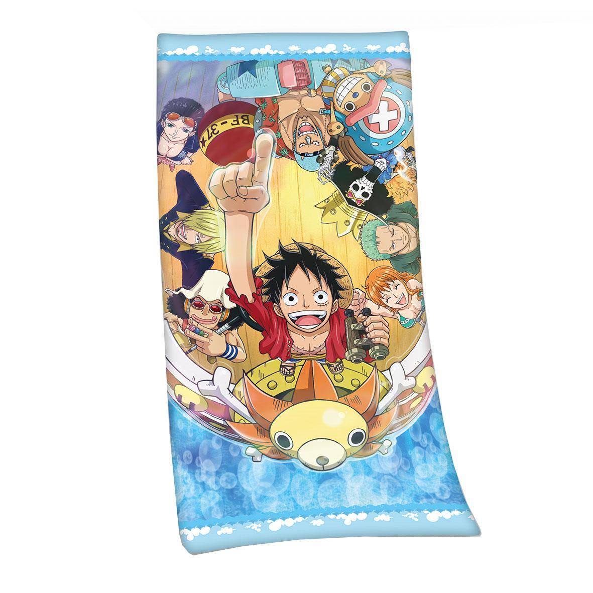 One Piece Velours-Handtuch Strohhutpiraten 75 x 150 cm