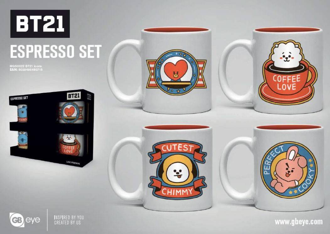 BT21 Espresso-Tassen 4er-Pack Icons