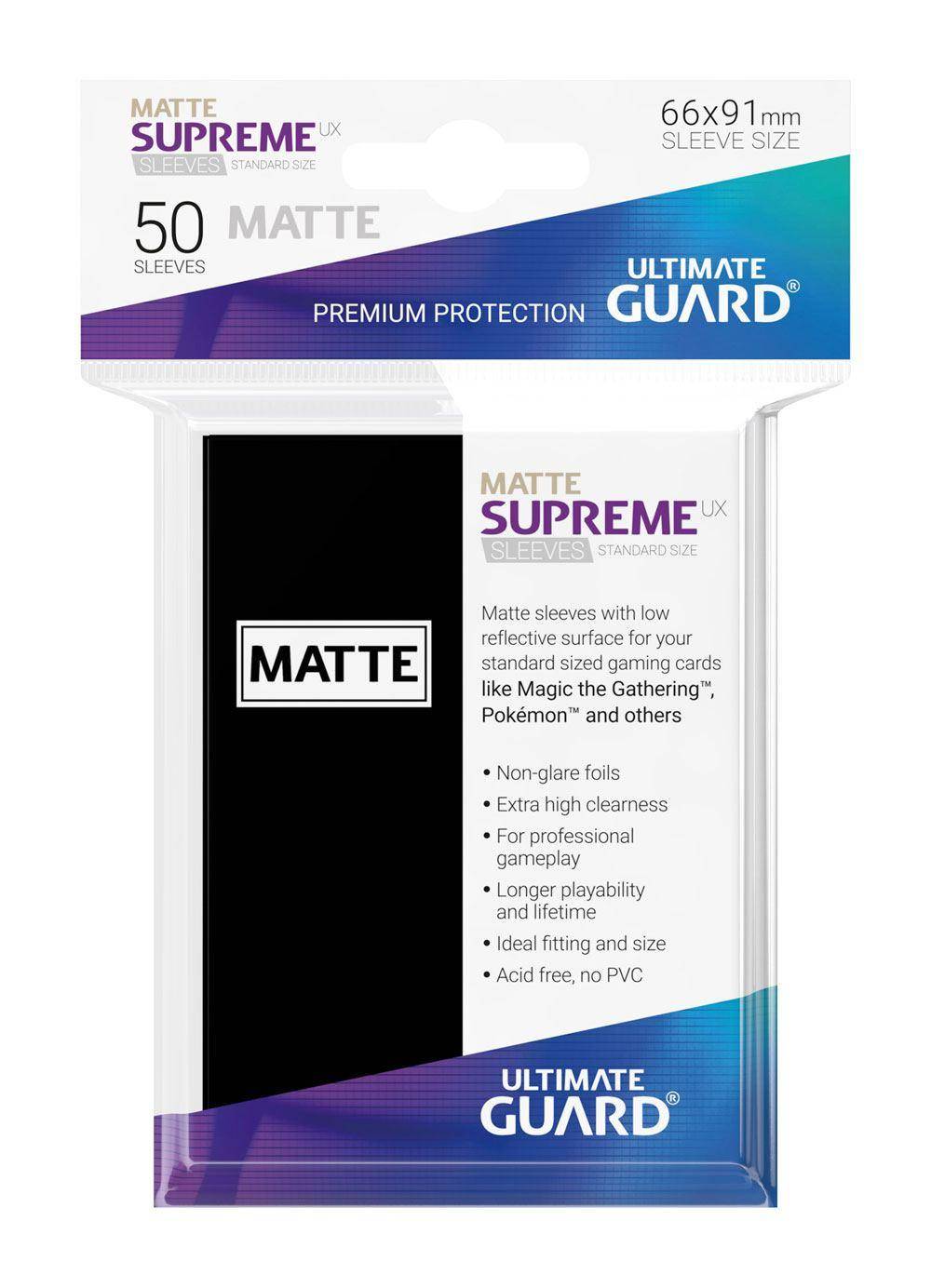 Ultimate Guard Supreme UX Sleeves Standardgröße Matt Schwarz (50)