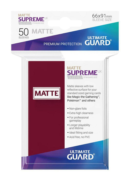Ultimate Guard Supreme UX Sleeves Standardgröße Matt Burgundrot (50)