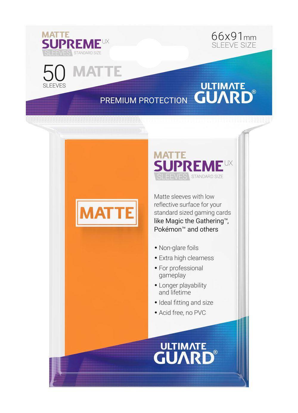 Ultimate Guard Supreme UX Sleeves Standardgröße Matt Orange (50)