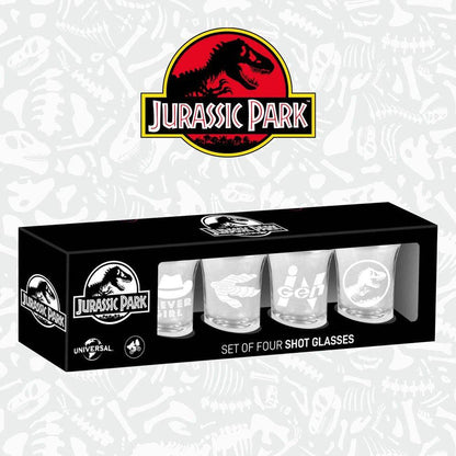 Jurassic Park Schnapsgläser 4er-Pack Logo & Symbols