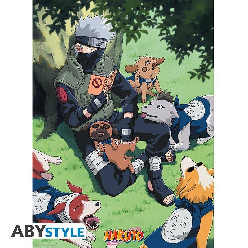 Naruto - Poster "Kakashi und Hunde" (52x38)