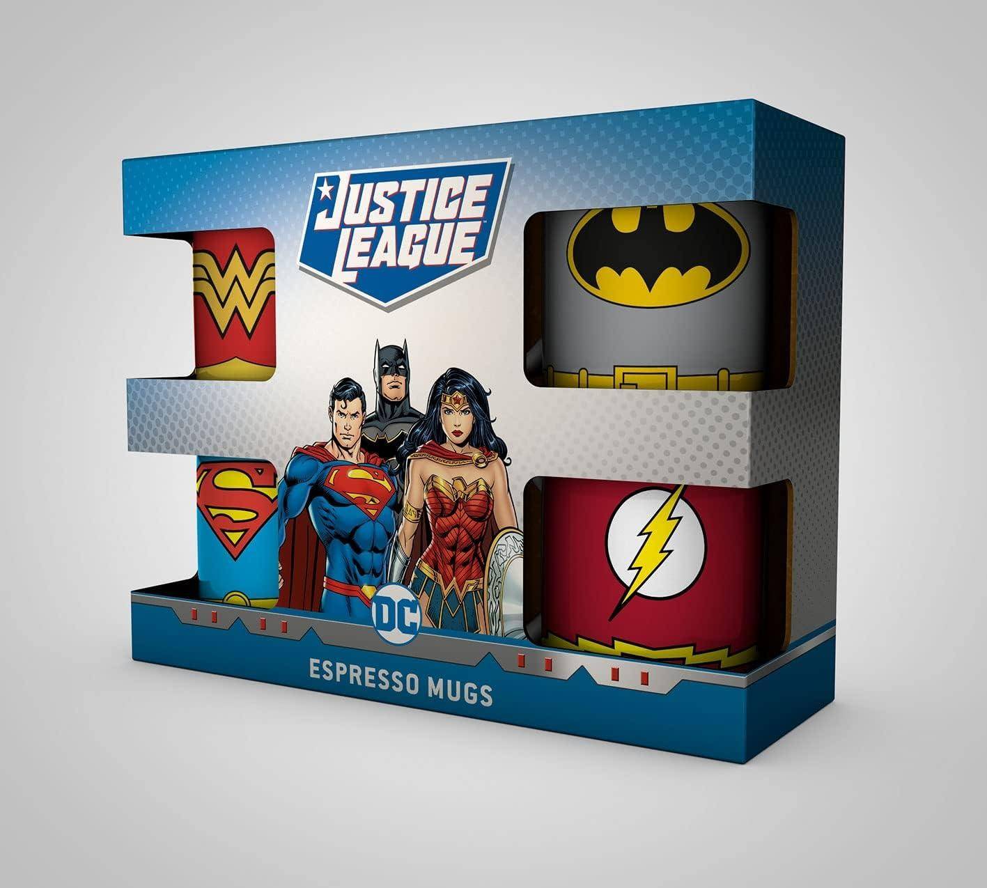 DC Comics - Espresso Tassen 4er-Pack Heldenuniformen