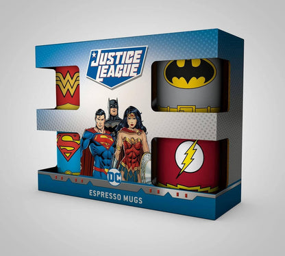DC Comics - Espresso Tassen 4er-Pack Heldenuniformen