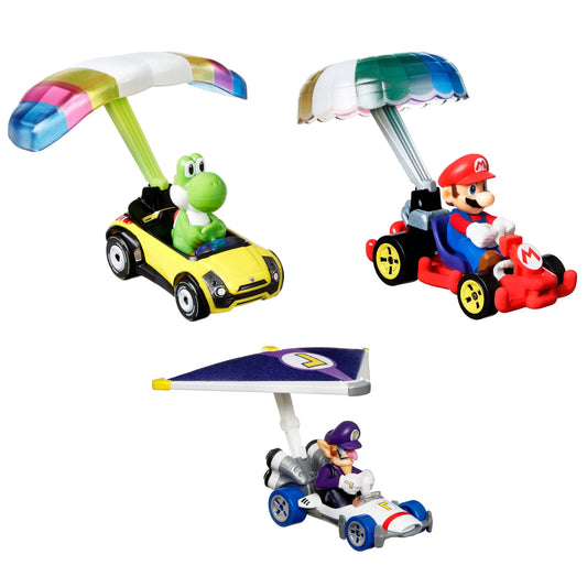 Nintendo - Hot Wheels Modellautos Set Mario Kart - Yoshi, Waluigi, Mario