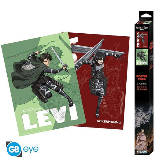 Attack on Titan - Poster Set Levi & Mikasa - 52 x 38 cm