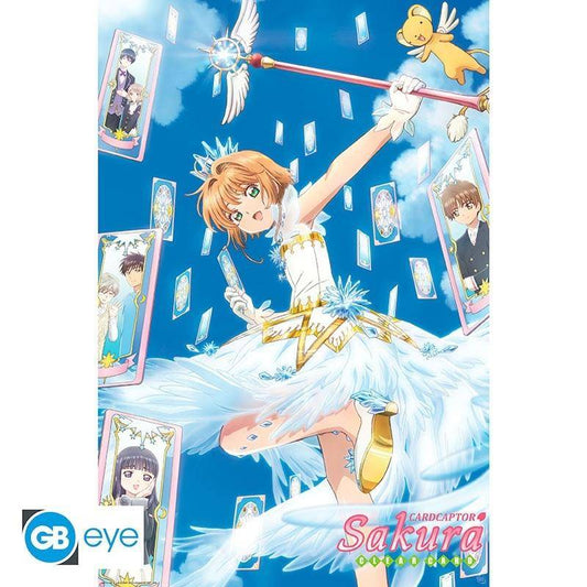 Cardcaptor Sakura - Poster Sakura mit Karten - 91,5 x 61 cm