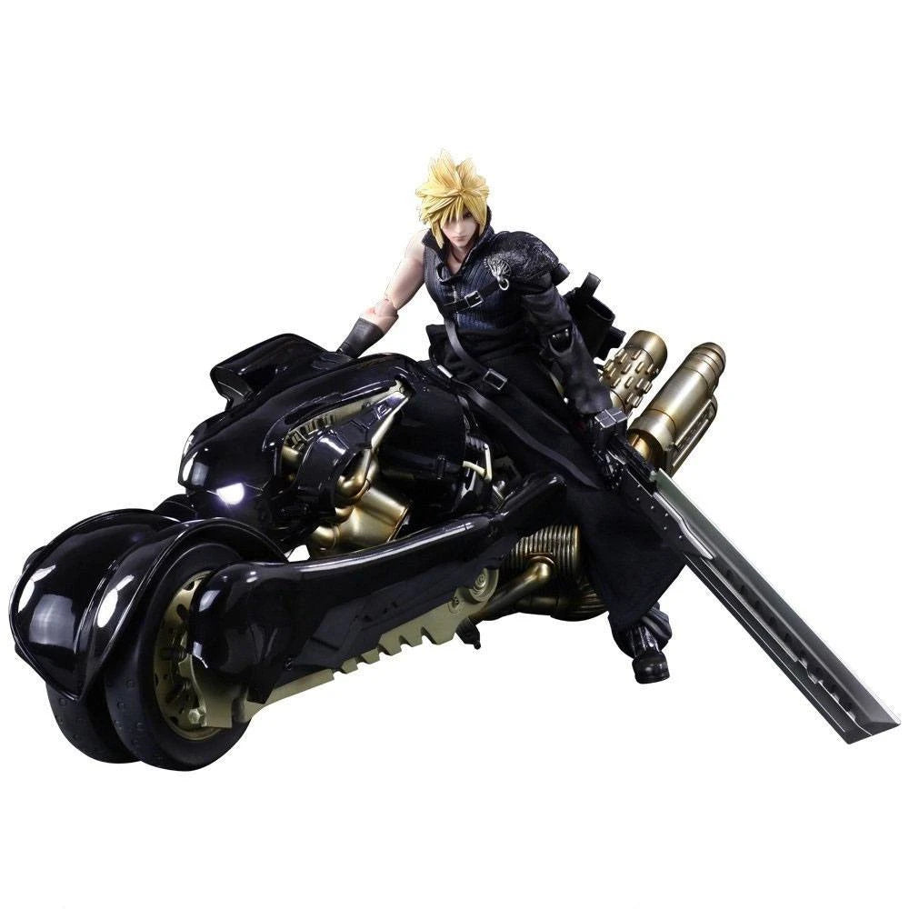 Final Fantasy VII: Advent Children - Statue Play Arts Kai Cloud Strife & Fenrir - 28 cm