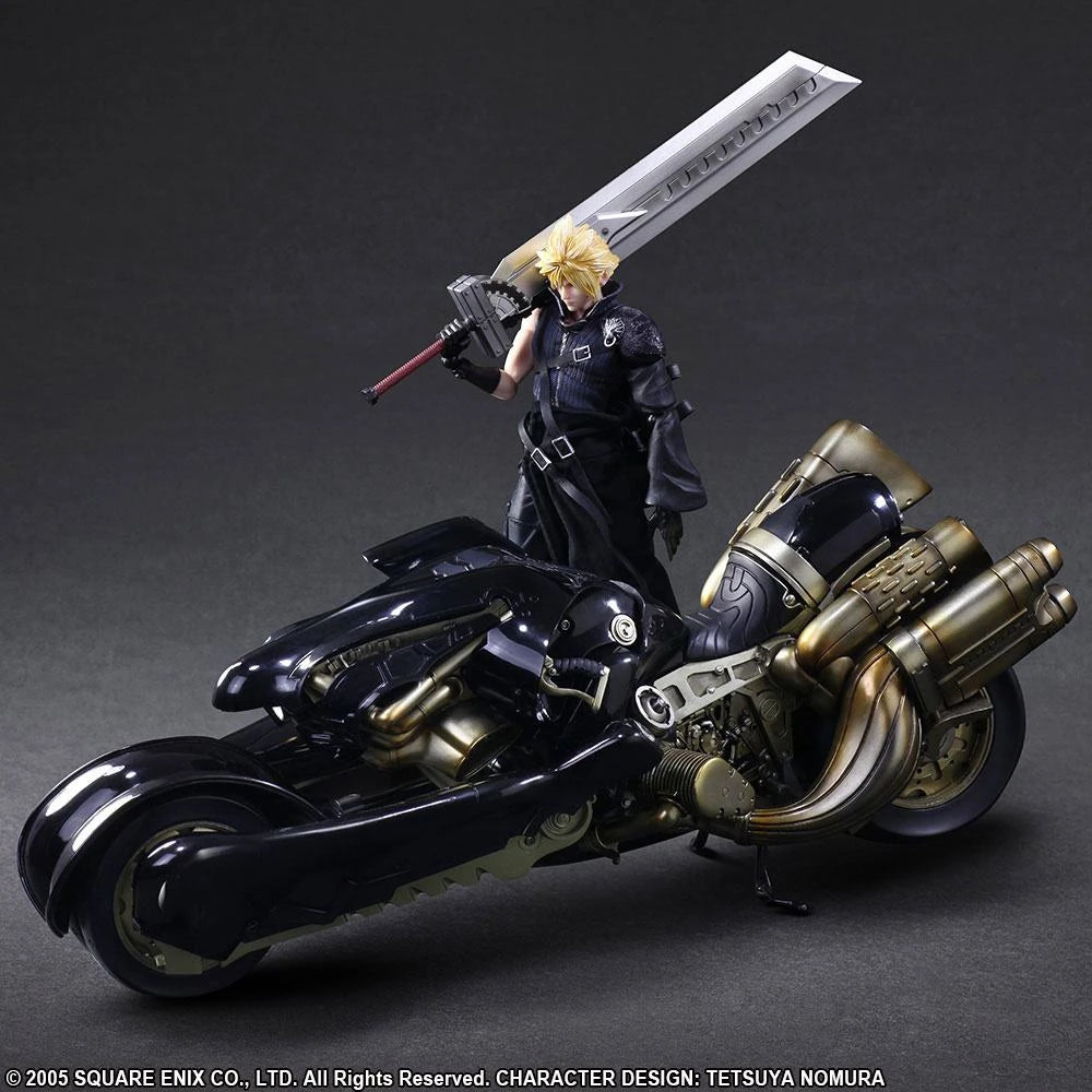 Final Fantasy VII: Advent Children - Statue Play Arts Kai Cloud Strife & Fenrir - 28 cm
