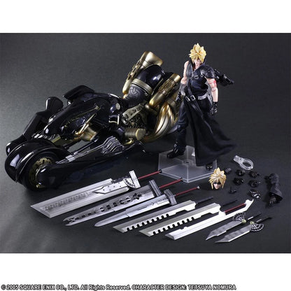 Final Fantasy VII: Advent Children - Statue Play Arts Kai Cloud Strife & Fenrir - 28 cm