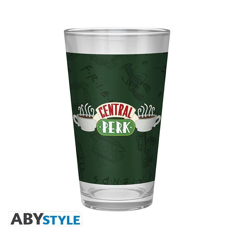 Friends - Geschenkset Central Perk - Glas, Notizbuch & Anstecker