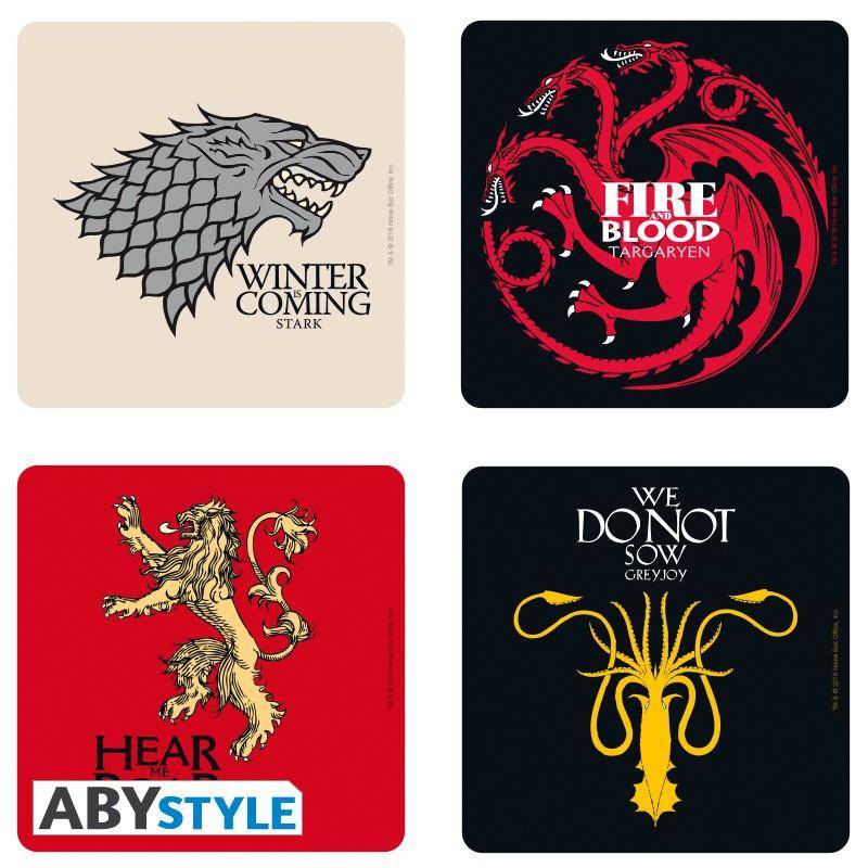 Game of Thrones - Untersetzer Set Häuser - 10 x 10 cm