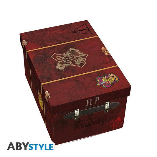 Harry Potter - Geschenkset Koffer - 3D Tasse, Metall Schlüsselanhänger & Anstecker
