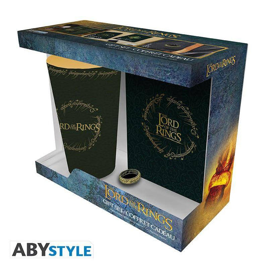 Der Herr der Ringe - Geschenkset Der Ring - Anstecker, Glas & Notizbuch