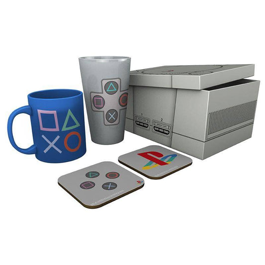 Sony PlayStation - Geschenkset PlayStation 1 - Glas, Tasse & Untersetzer