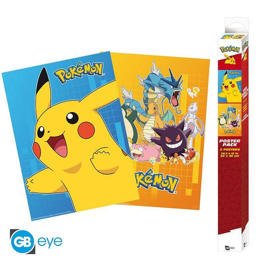 Pokémon - Poster Set Pikachu & Gruppe - 52 x 38 cm