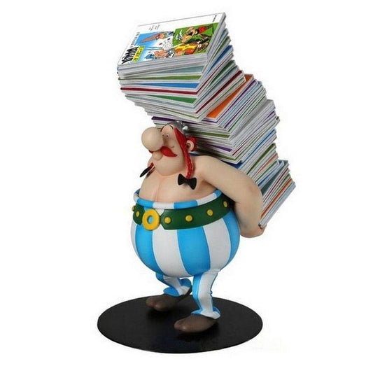 Asterix - Statue Obelix trägt Bücherstapel - 21 cm