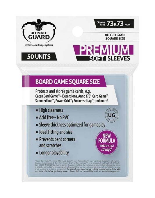 Ultimate Guard - Kartenhüllen Brettspielkarten Quadratisch - Transparent (50)
