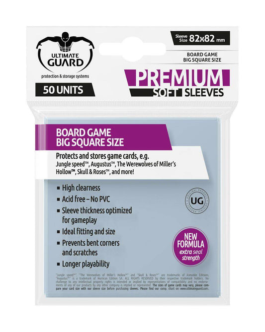 Ultimate Guard - Kartenhüllen Brettspielkarten Quadratisch Groß - Transparent (50)